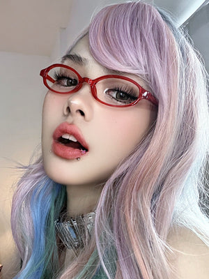 Rainbow curly wig W004