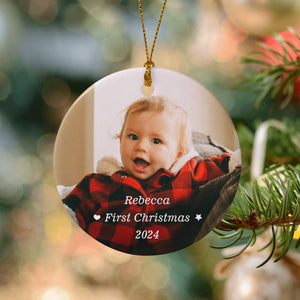 Personalized Baby's First Christmas Ornaments Decor Holiday Gifts