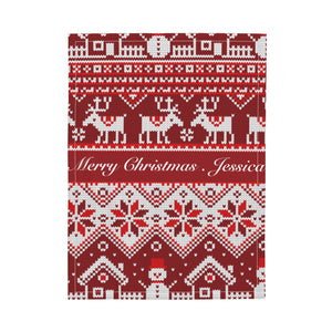 Personalized Christmas baby blanket gift with name for boys girls