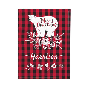 Personalized Christmas baby blanket with name for boys grils, Custom baby dot blankets for kids as Christmas gifts