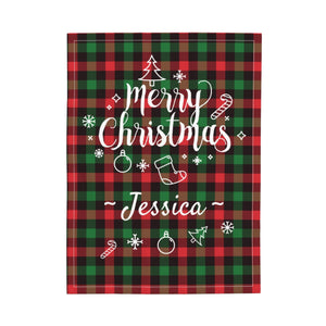 Custom Christmas baby blanket with name for girls boys, Personalized baby dot blankets as a Christmas gift for kids