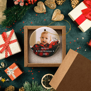 Personalized Baby's First Christmas Ornaments Decor Holiday Gifts