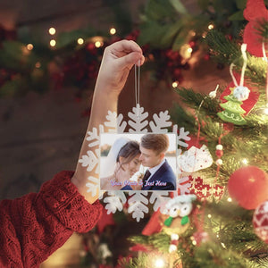 Personalized Christmas Snowflake Ornament with Photo Text