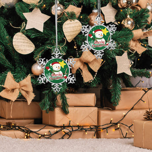 DIY Christmas Snowflake Snowman Ornaments with Name for Family Holiday Gifts