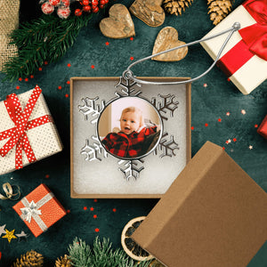 Personalized Christmas Tree Metal Snowflake Ornaments for Kids as Holiday Decoration Gifts