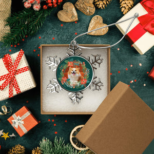 Personalized Christmas Snowflake Ornaments with Photo Name for Dog Cat Pet