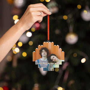 Personalized Christmas Building Bricks Ornaments with Photo for Kids Him Her Family