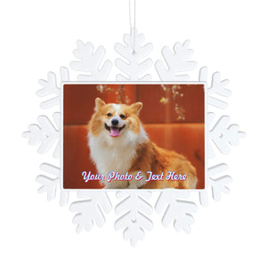 Personalized Christmas Snowflake Ornament with Photo Text