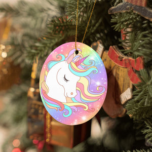Personalized Christmas Unicron Rainbow Ornaments with Name Holiday Gifts for Her Kids