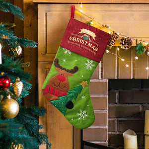 Personalized Wool Felt Christmas Stocking with Embroidered Name for Family Holiday Gifts