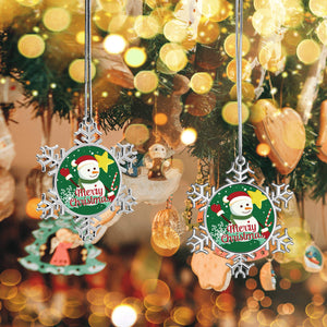 DIY Christmas Snowflake Snowman Ornaments with Name for Family Holiday Gifts