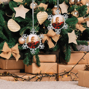 Personalized Christmas Tree Metal Snowflake Ornaments for Kids as Holiday Decoration Gifts