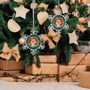 Personalized Christmas Snowflake Ornaments with Photo Name for Dog Cat Pet