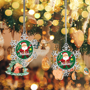 Personalized Christmas Snowflake Ornaments Santa Claus with Name for Family