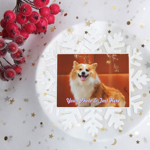 Personalized Christmas Snowflake Ornament with Photo Text