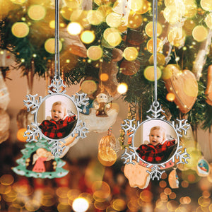 Personalized Christmas Tree Metal Snowflake Ornaments for Kids as Holiday Decoration Gifts