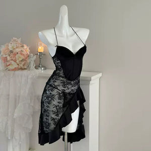 Lace strappy nightgown S533