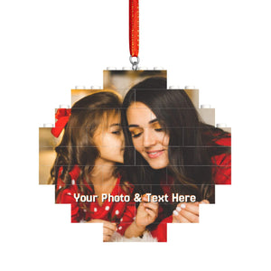 Personalized Christmas Building Bricks Ornaments with Photo for Kids Him Her Family