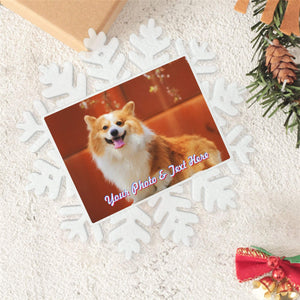 Personalized Christmas Snowflake Ornament with Photo Text