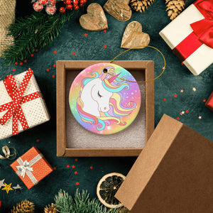 Personalized Christmas Unicron Rainbow Ornaments with Name Holiday Gifts for Her Kids