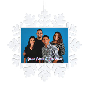 Personalized Christmas Snowflake Ornament with Photo Text