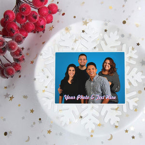 Personalized Christmas Snowflake Ornament with Photo Text