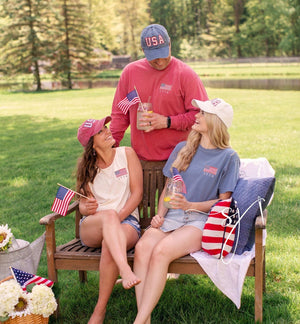 1776 Embroidered American Flag Tee Tank Long Sleeve Crewneck Sweatshirt  Patriotic Vintage Inspired 4th Of July Usa Shirt