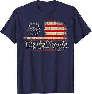 4th Of July We The People American 1776 Old American Flag T Shirt