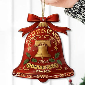250 Years Anniversary United States Of America Acrylic Ornament Patriotic Gift 1776 2026 Liberty Bell Home Decor American Independence Xmas