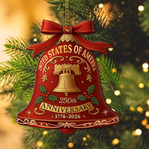 250 Years Anniversary United States Of America Acrylic Ornament Patriotic Gift 1776 2026 Liberty Bell Home Decor American Independence Xmas