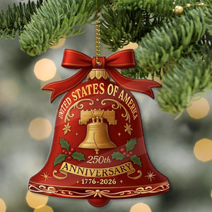 250 Years Anniversary United States Of America Acrylic Ornament Patriotic Gift 1776 2026 Liberty Bell Home Decor American Independence Xmas