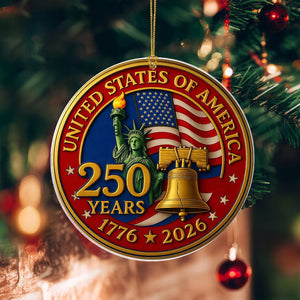 250 Years Of America Ornament 1776 2026 Liberty Bell Decoration Patriotic Ornament American Independence Day Giftjuly 4 Decor