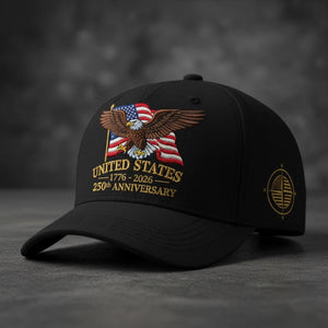 250th Anniversary Hat 1776 2026 Usa Embroidered Cap Patriotic Bald Eagle Dad Hat Independence Day Gift