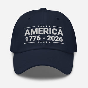 America 250th Anniversary Embroidered Cap 1776 2026 Patriot Hat