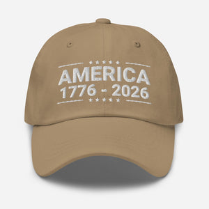 America 250th Anniversary Embroidered Cap 1776 2026 Patriot Hat
