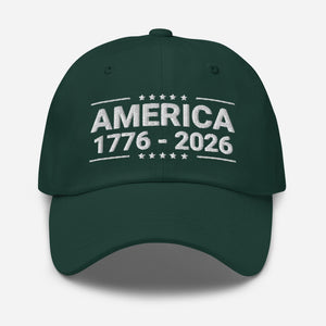 America 250th Anniversary Embroidered Cap 1776 2026 Patriot Hat