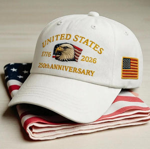 Retro 250th Us Anniversary Hat Embroidered Trucker Cap Patriotic Style