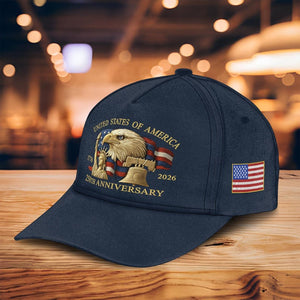 Embroidered Hat United States 250th Anniversary Hat 1776 2026 Print Baseball Cap With Bald Eagle Liberty Bell  Statue Of Liberty