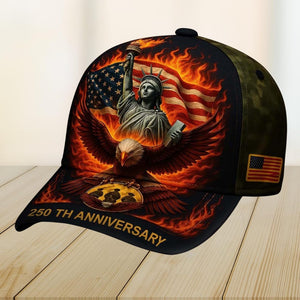 250th Anniversary Liberty Eagle Cap Patriotic Usa Hat American Flag Veteran Gift Statue Of Liberty Fire Cap Military Pride Hat