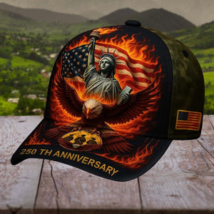 250th Anniversary Liberty Eagle Cap Patriotic Usa Hat American Flag Veteran Gift Statue Of Liberty Fire Cap Military Pride Hat
