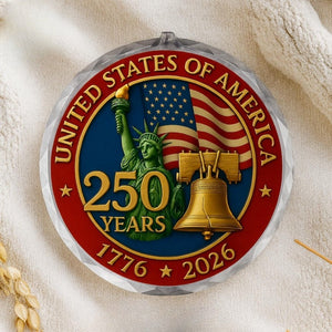 Usa 250th Anniversary Ornament Ceramic Glass  Acrylic Options 1776 2026 Patriotic Christmas Decoration