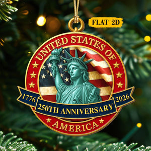250 Years Of America 2d Wooden Ornament Us 250th Anniversary Patriotic Keepsake