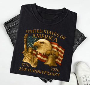 America 250th Anniversary Shirt Usa Independence Day T Shirt Patriotic Eagle Statue Of Liberty Tee Usa Flag Birthday Top