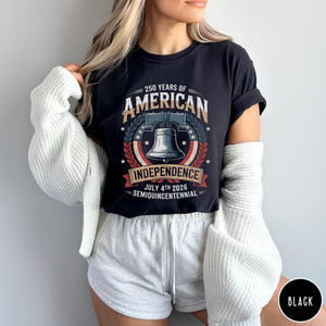 250 Years Of American Independence Shirt 250th Independence Day Shirt Liberty Bell Graphic Tee Retro American Heritage Shirt 4th Of July