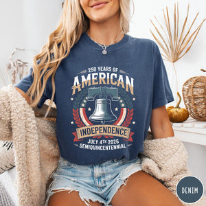 250 Years Of American Independence Shirt 250th Independence Day Shirt Liberty Bell Graphic Tee Retro American Heritage Shirt 4th Of July