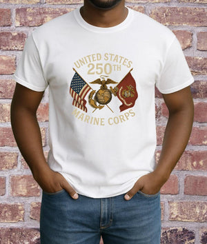 250th Usmc Birthday Shirt Marine Corps Anniversary Tee Veteran Gift Heavy Cotton Shirt