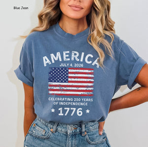Americas 250th Birthday Quincentennial Shirt 4th Of July Happy Birthday America Tshirt Comfort Colors Usa Shirt