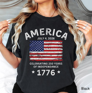 Americas 250th Birthday Quincentennial Shirt 4th Of July Happy Birthday America Tshirt Comfort Colors Usa Shirt