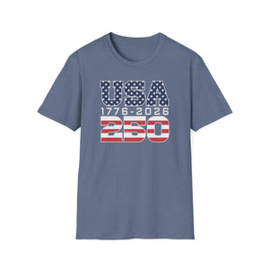 Patriotic Usa 250 T Shirt Usa 250th Anniversary Tee Unisex Graphic Shirt Independence Day Gift 4th Of July 1776