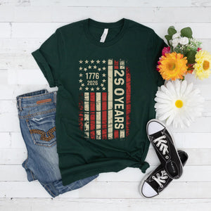 Usa 250th Anniversary Shirt Distressed American Flag Bella Canvas Tee